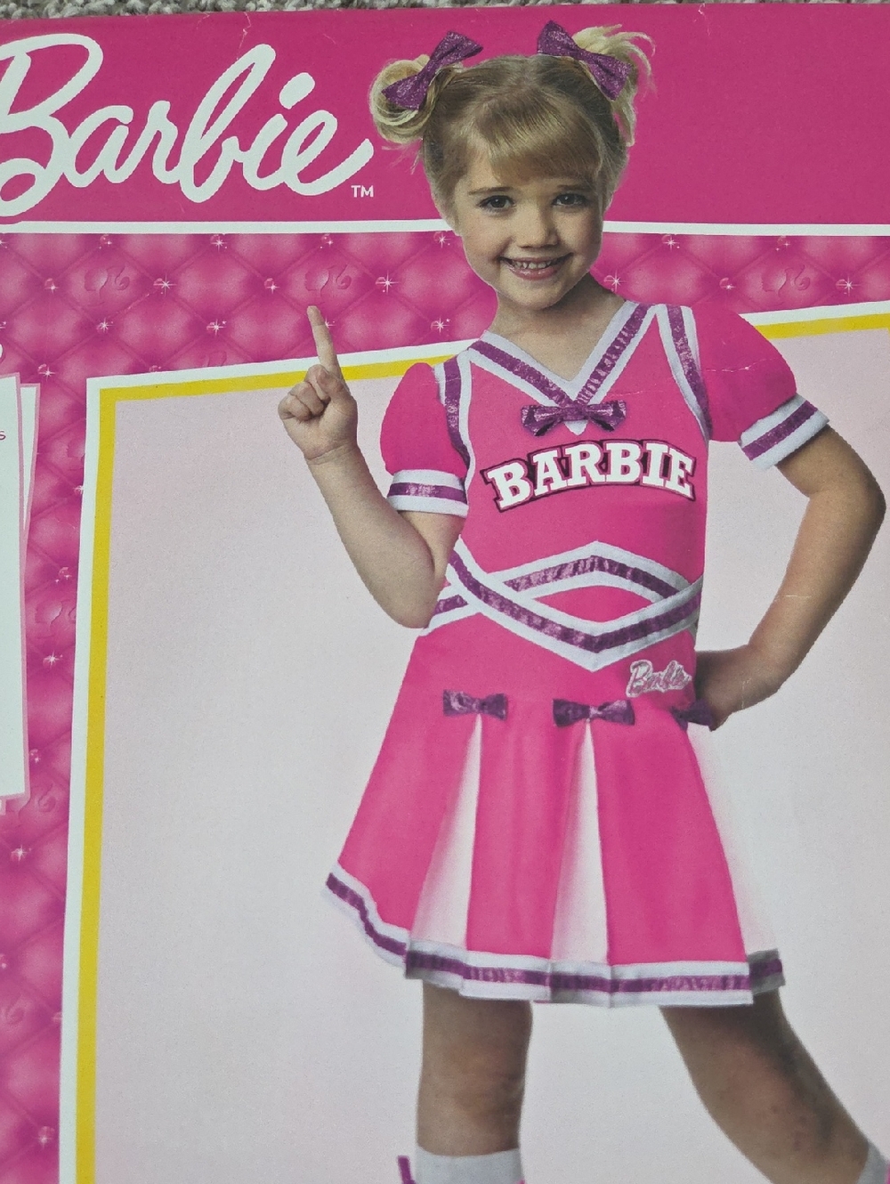 Barbie Cheetleader Hot Pink Dress with Purple Trim Toddler Girl 3/4 yo